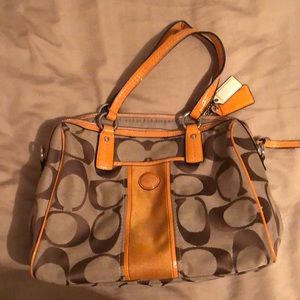 Orange & Tan Coach Handbag